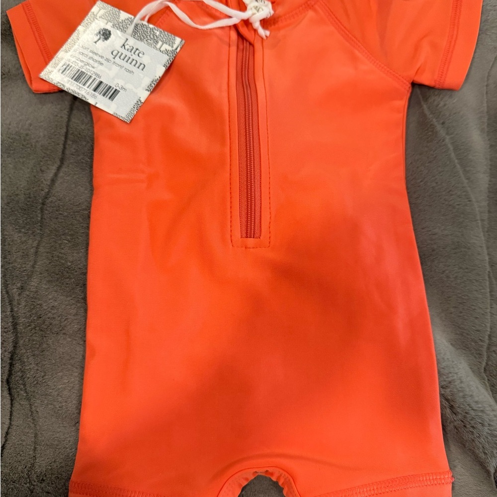 Kate Quinn Orange Baby Romper Swim